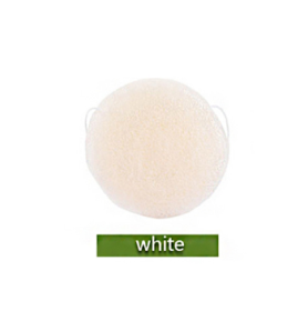 Konjac Sponge For Washing Face Round Konjac Konnyaku Sponge Facial Cleansing Exfoliator Bathing Puff Face Wash Puff (Color: White)