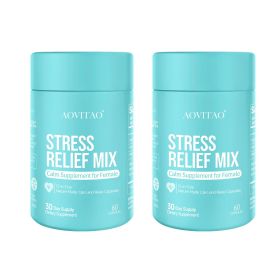GABA Stress Relief Supplement Calm Pill for Anxiousness Nervousness Irritability Fatigue Exam Interview Seminar (size: 60Count* 2Packs)